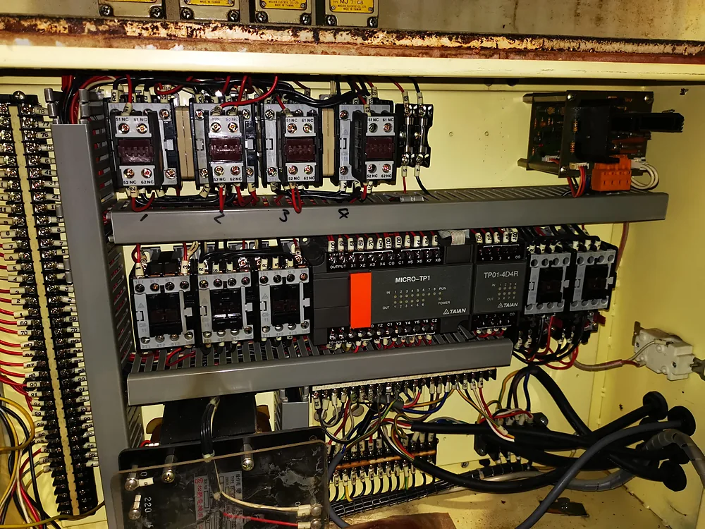 Commercial control panel with contactors, relays and neat cable runs